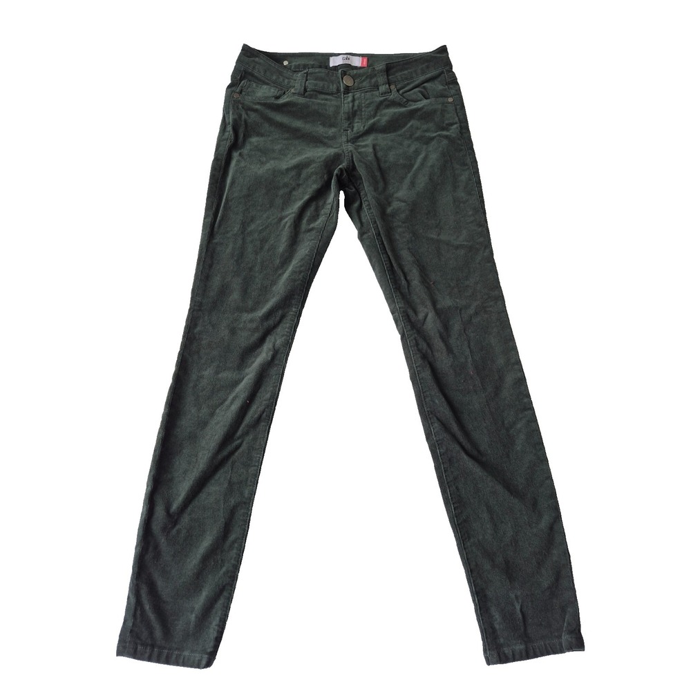 Cabi Jeans Skinny Corduroy Pants Womens Size 4 Green Stretch Mid Rise